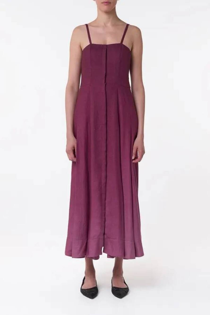 Gabriela Hearst Margritte Midi Dress in Bordeauz IT 40 US 4